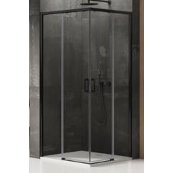 New Trendy Prime cabina de ducha 110x80 cm rectangular negro mate/vidrio transparente D-0312A/D-0319A