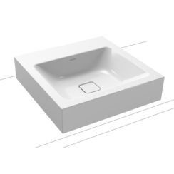 Kaldewei Cono lavabo 50x50 cm cuadrada sobre encimera blanco 908406003001