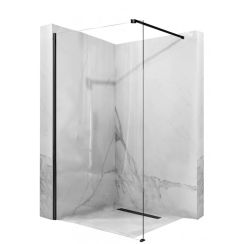 Rea Aero mampara de ducha 110 cm negro mate/vidrio transparente REA-K6597
