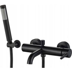 Rea Lungo grifo de bañera y ducha a pared negro REA-B6634
