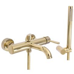 Rea Lungo grifo de bañera y ducha a pared oro REA-B6635
