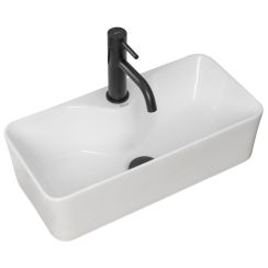 Rea Mery lavabo 50.5x25 cm rectangular sobre encimera blanco REA-U0699