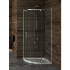 New Trendy New Komfort cabina de ducha 80x80 cm semicircular cromo brillo/vidrio transparente K-0434