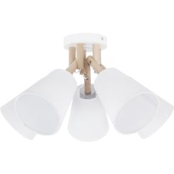 TK Lighting Vaio lámpara de techo 5x15 W blanco-madera 666