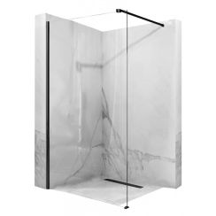 Rea Aero mampara de ducha 90 cm negro semimate/vidrio transparente REA-K7581