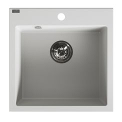Laveo Alena fregadero de granito 49x49 cm blanco SBA610T