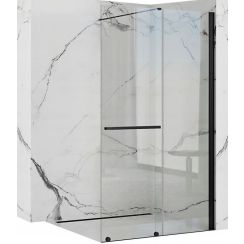 Rea Cortis Black mampara de ducha walk-in 100 cm negro mate/vidrio transparente REA-K7740