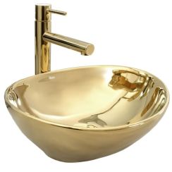 Rea Sofia lavabo 41x34.5 cm oval sobre encimera oro REA-U9015