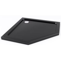 Rea Diamond plato de ducha pentagonal 90x90 cm negro REA-K8543