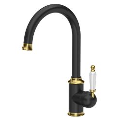 Quadron Rachel Q Line grifo de cocina de pie negro-oro/oro arcaico 3623504_BLMPVDG1