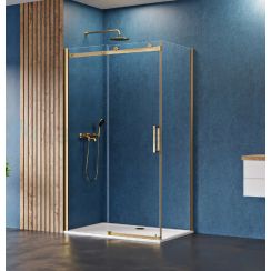 New Trendy Sling Satin Gold kabina prysznicowa 120x80 cm prostokątna złoty/szkło przezroczyste D-0389A/D-0193B