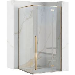 Rea Fargo cabina de ducha 100x80 cm rectangular oro brillo/vidrio transparente REA-K4907
