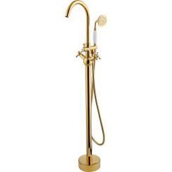 Besco Retro grifo de bañera y ducha en suelo oro BW-RI-ZL