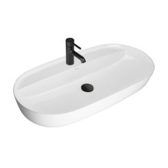 Oltens Hamnes lavabo 80x40 cm oval sobre encimera blanco 41315000
