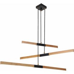 Light Prestige Lugano lámpara colgante 3x48 W negro-marrón LP-2828/3P