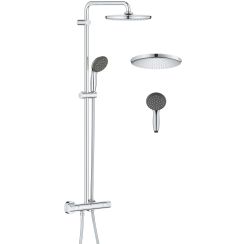 Grohe Vitalio Start Shower System conjunto de ducha a pared con termostato con rociador con efecto lluvia StarLight Chrome 26816000