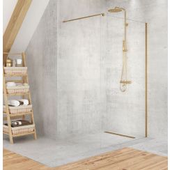 New Trendy Velio Satin Gold mampara de ducha walk-in 70 cm oro semimate/vidrio transparente D-0198B
