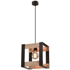 Candellux Varna lámpara colgante 1x40 W negro-madera 31-78513