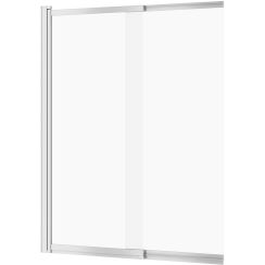 Cersanit Larga mampara de bañera 115 cm dos piezas cromo brillo/vidrio transparente S932-141