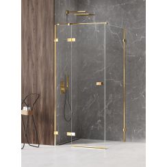 New Trendy Avexa Gold Shine kabina prysznicowa 120x80 cm prostokątna lewa złoty połysk/szkło przezroczyste EXK-1682