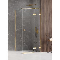 New Trendy Avexa Gold Shine kabina prysznicowa 120 cm kwadratowa prawa złoty połysk/szkło przezroczyste EXK-1691