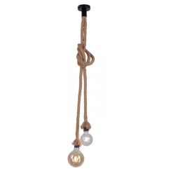 Just Light Rope lámpara colgante 2x15 W negro-marrón 15482-18