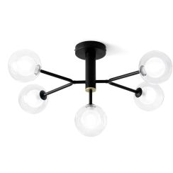 Miloox Cosmo lámpara de techo 5x40 W negro-transparente 1744.166