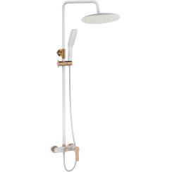 Kuchinox Alanis conjunto de ducha a pared con rociador con efecto lluvia blanco PQI60OB