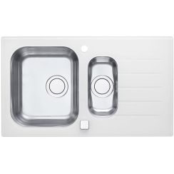Alveus Glassix fregadero de vidrio y acero 86x50 cm acero 1123822