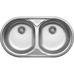 Kuchinox Normal fregadero de acero con sifón 78x43.5 cm SGN020T