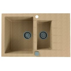 Alveus Cadit fregadero de granito 79x50 cm beige 1131359