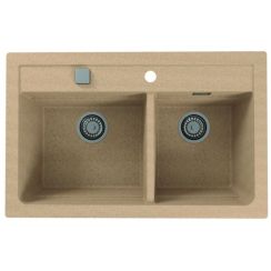 Alveus Atrox fregadero de granito 79x50 cm beige 1132000