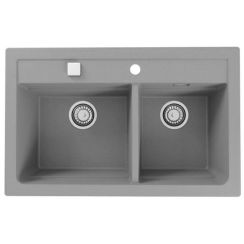 Alveus Atrox fregadero de granito 79x50 cm gris/grafito/ónix 1132001