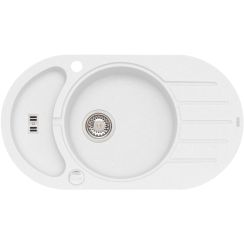 Alveus Niagara fregadero de granito 78x43.5 cm blanco 1125011