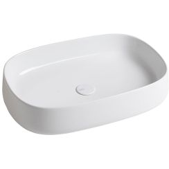 Sapho Jumper lavabo 60x40 cm oval sobre encimera blanco WH070