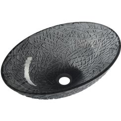 Sapho Beauty lavabo 50x36 cm oval sobre encimera negro TY305SG