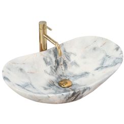 Rea Royal lavabo 62x36 cm oval sobre encimera gris/piedra REA-U8742