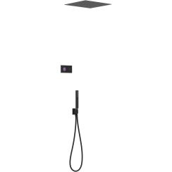 Tres Shower Technology conjunto de ducha empotrado con termostato con rociador con efecto lluvia negro 09288552NM