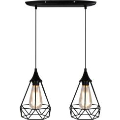 Candellux Graf lámpara colgante 2x60 W negro 32-62895