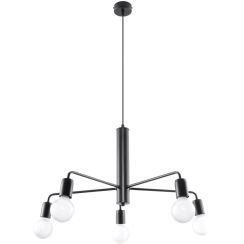 Sollux Lighting Duomo lámpara colgante 5x60 W negro SL.0304