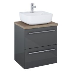 Elita Kwadro Plus lavabo con mueble y encimera 50.4 cm antracita 168445