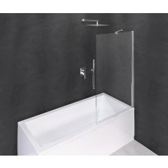 Polysan Modular Shower mampara de bañera 100 cm una pieza cromo brillo/vidrio transparente BMS1-100