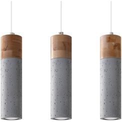 Sollux Lighting Zane lámpara colgante 3x40 W gris/gris ceniza-madera SL.0967