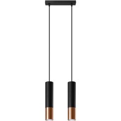 Sollux Lighting Loopez lámpara colgante 2x40 W negro-cobre SL.0947