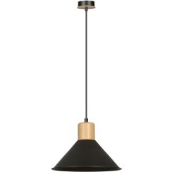 Emibig Rowen lámpara colgante 1x15 W negro-madera 1044/1