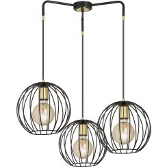 Emibig Albio lámpara colgante 3x15 W negro-oro 144/3