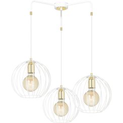 Emibig Albio lámpara colgante 3x15 W blanco-oro 145/3