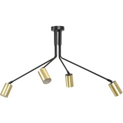 Emibig Verno lámpara de techo 4x8 W negro-oro 655/4