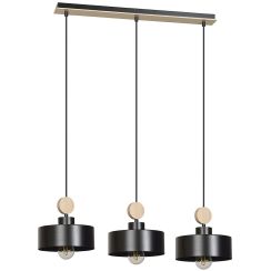 Emibig Tuniso lámpara colgante 3x15 W negro-madera 582/3