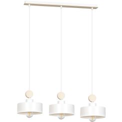 Emibig Tuniso lámpara colgante 3x15 W blanco-madera 583/3